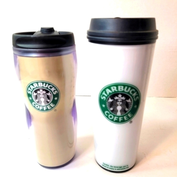 Starbucks Double Wall Travel Tumblers with Lids Bundle x2 - Picture 1 of 9